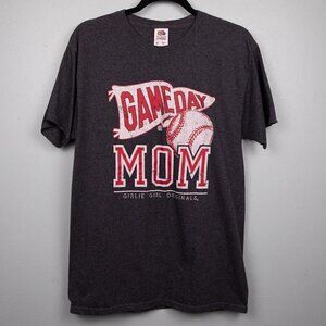 Girlie Girl Original Game Day Mom grey t-shirt-M